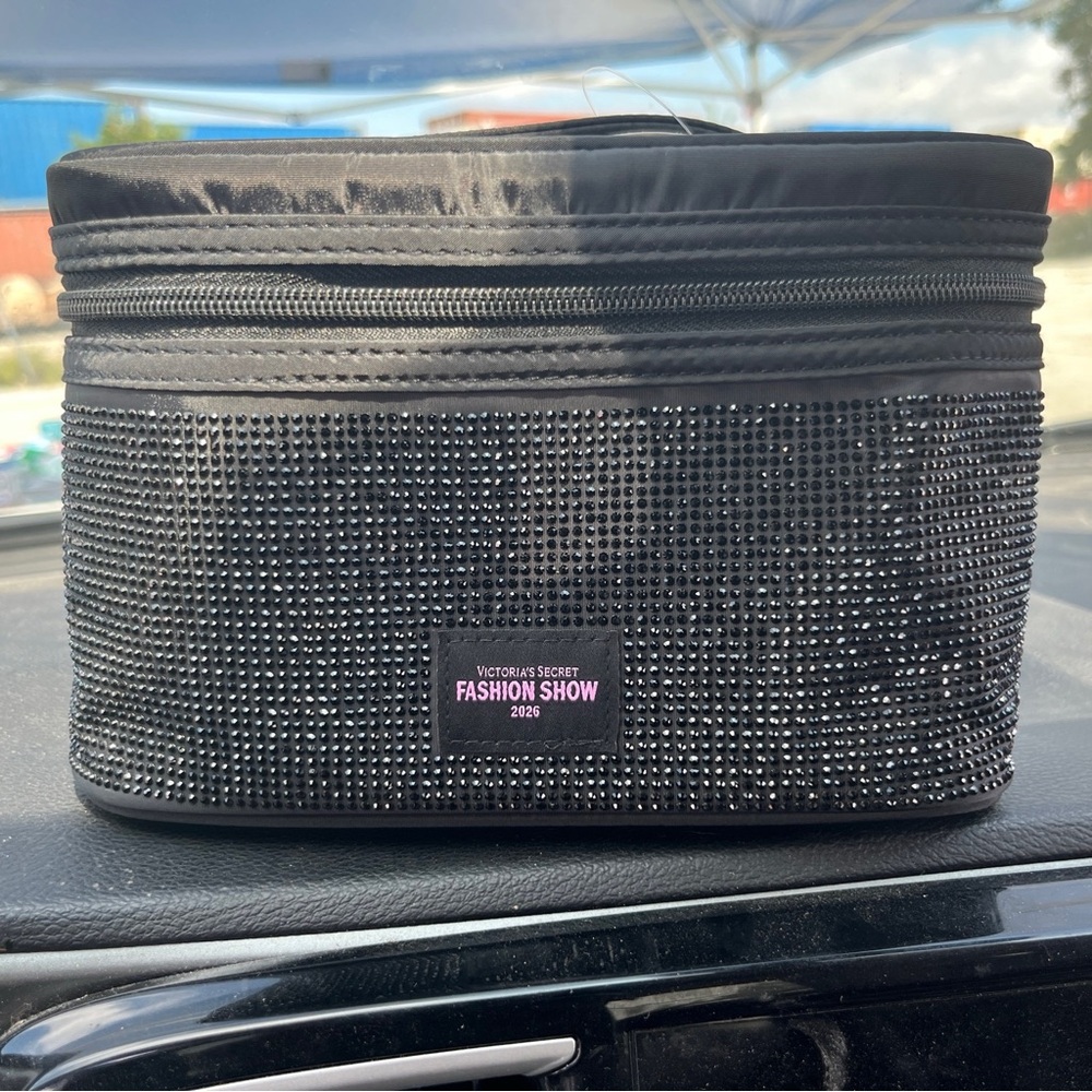 Victoria's Secret Black Rhinestone Cosmetic Case - Fashion Show 2023